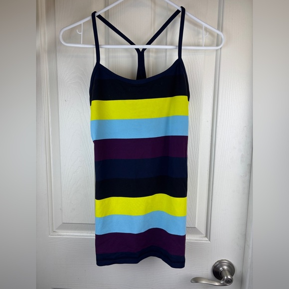 Lululemon Energy Tank Slalom Stripe Inkwell / Inkwell / Green Bean Size 12 - Picture 3 of 7